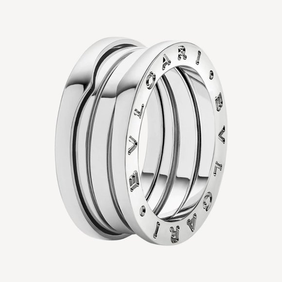 BVLGARI Women's B.zero1 18K White Gold 3-Band Ring - Solid White Gold